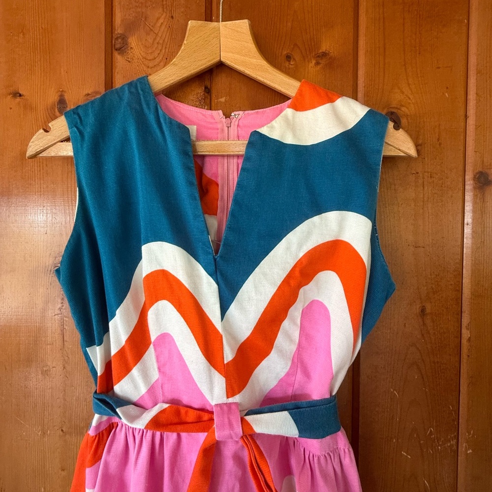 Malia Vintage Geometric Wave Women's Dress - Picture 4 of 7